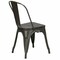 4 Pieces Metal Dining Chairs Stackable Wood Seat Industrial Kitchen Cafe